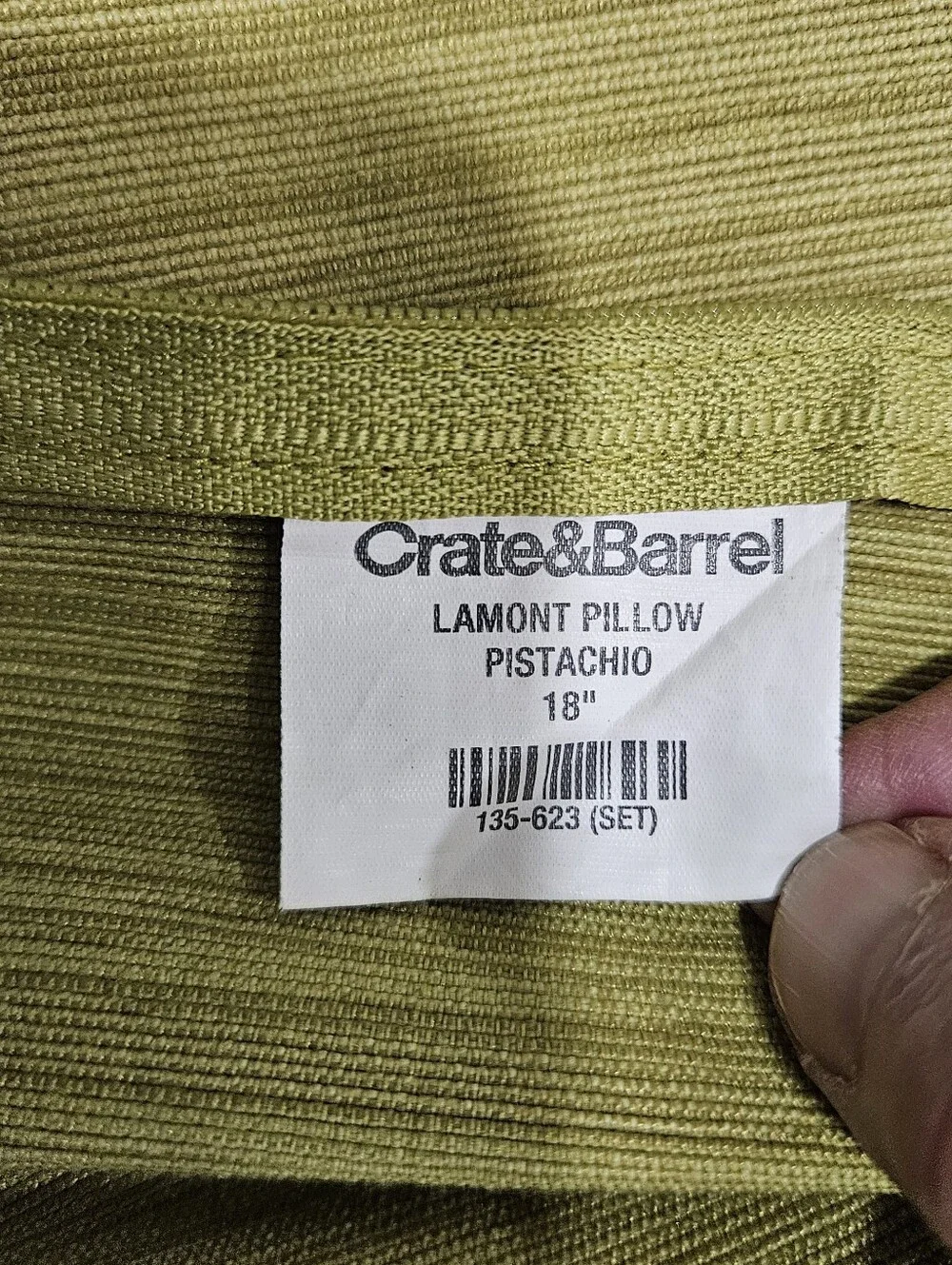 Crate & Barrel Pistachio Green Lamont Pillow Covers 18